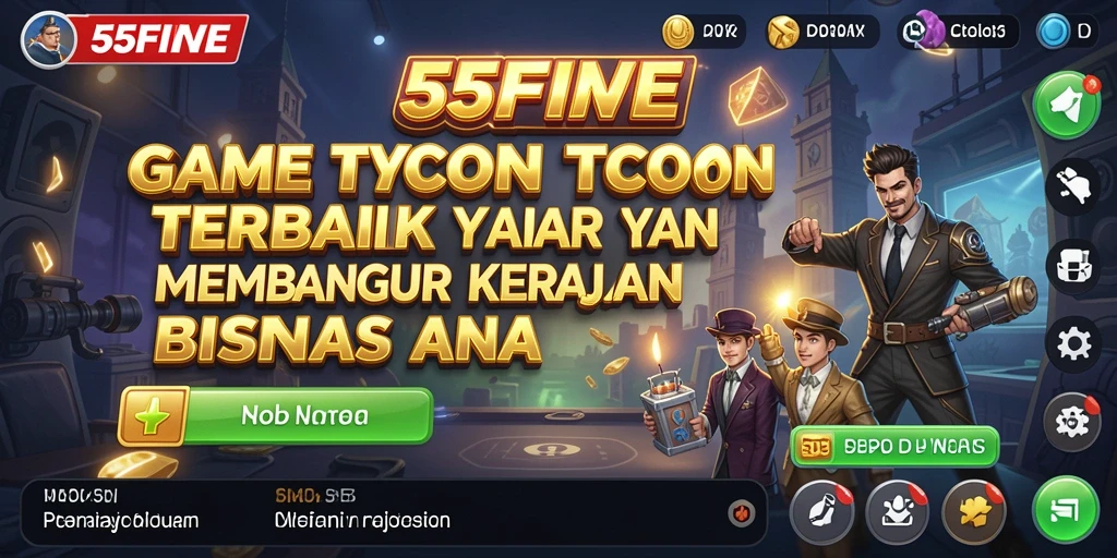 Tampilan gameplay 55FIVE yang penuh strategi dan manajemen bisnis.