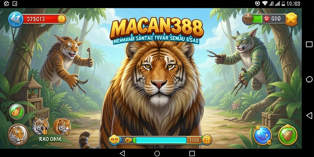 Screenshot utama dari gameplay <strong>MACAN388</strong> menunjukkan grafis yang cerah dan menarik.