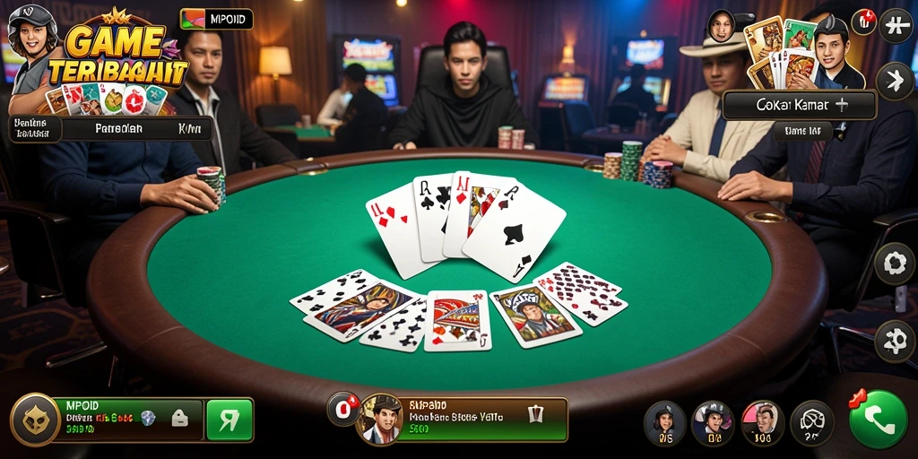 Screenshot MPOID menampilkan antarmuka game Poker yang menarik.
