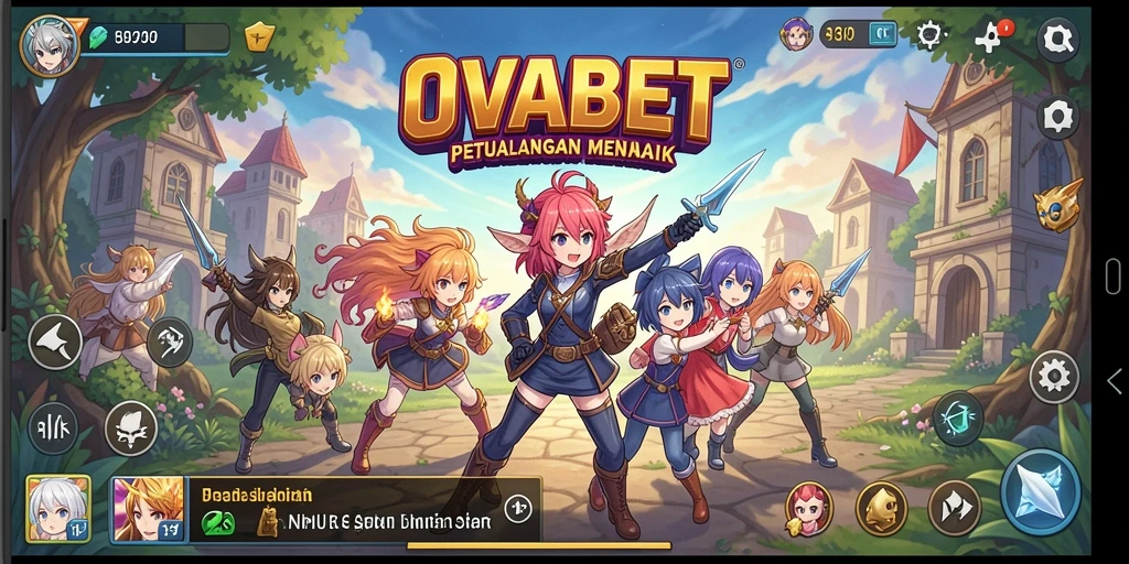 Tampilan gameplay OVABET dengan karakter Anime yang hidup dan menarik.