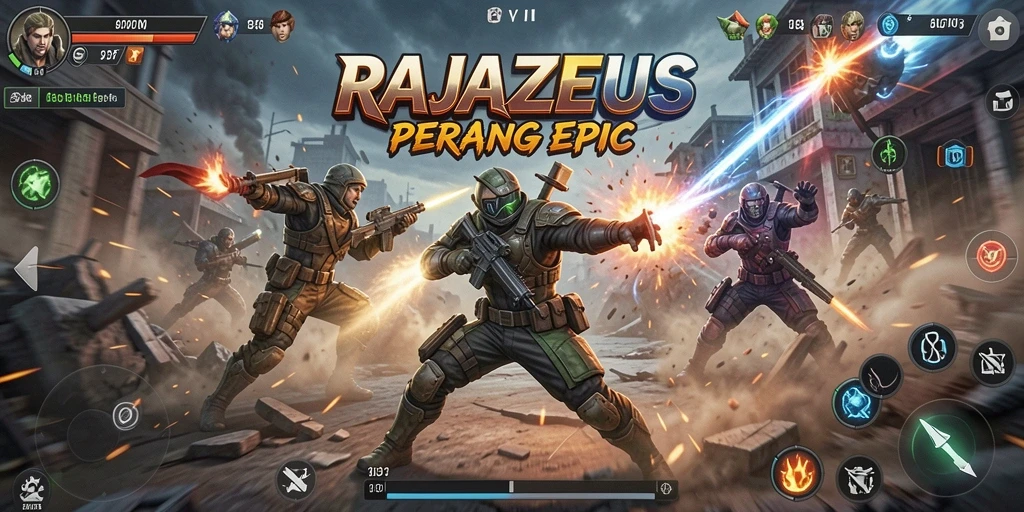 Gameplay seru dalam RAJAZEUS yang menampilkan aksi bertarung terbaik.